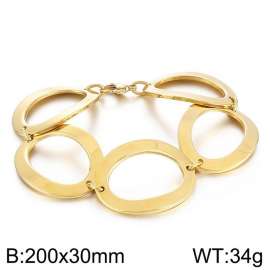 Luxury and exaggerated stainless steel disc combination thick Gold-plating Bracelet