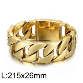 Men's Cuban Bright Face Thick Shiny Bracelet Hip-hop Fashion Men's Gold-plating Bracelet