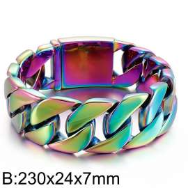 Men's Cuban Bright Face Thick Bracelet Hip-hop Fashion Men's Iridescent Bracelet