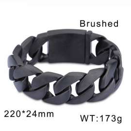 Men's Cuban matte thick bracelet hip-hop fashion men's black bracelet