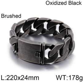 Men's Cuban matte thick bracelet hip-hop fashion men's oxidized bracelet