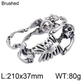 Vintage Personality Exaggerated Skull Bone Men's Human Bone Matte Bracelet Skull Bracelet