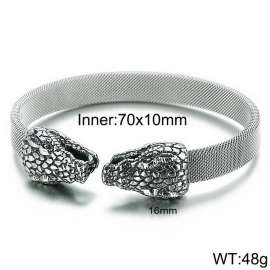 Steel Mesh Double Head Snake Medusa Men's Bracelet Bangle