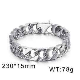 Stainless Steel BraceletAggressive Personality Snake Pattern Men's Matte Cast Bracelet