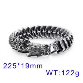 Boiled Black Dragon Scale Men's Steel Bracelet