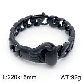 Black Fist Set Cast Lobster Button Men's Bright Face Bracelet