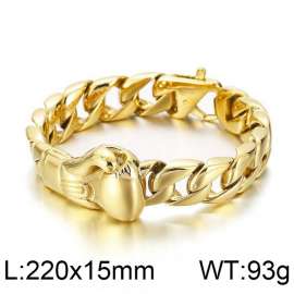 Gold Fist Set Cast Lobster Button Men's Bright Face Bracelet