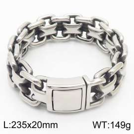 235mm Men Stainless Steel Welded Double O-Chains Bracelet