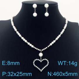 Fashion women's hollow peach heart pearl necklace