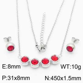 French zircon inlaid clavicle chain women's earrings Necklace Accessories set