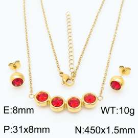 French zircon inlaid clavicle chain women's earrings Necklace Accessories set