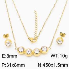French zircon inlaid clavicle chain women's earrings Necklace Accessories set