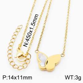 450mm Women's Gold Butterfly Stainless Steel Necklace