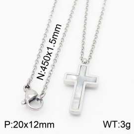 450mm women's steel color Cross Stainless Steel necklace