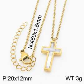 450mm Women's Gold Cross Stainless Steel Necklace