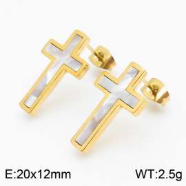 Gold Cross Stainless Steel stud earrings for women