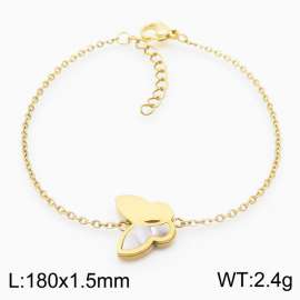 Asymmetric Shell Butterfly Titanium Steel Gold Bracelet