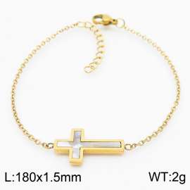 Cross Shell Collar Chain Gold Bracelet