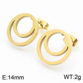gold color Simple and generous stainless steel earrings