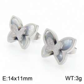 Exquisite stainless steel jewelry butterfly earrings