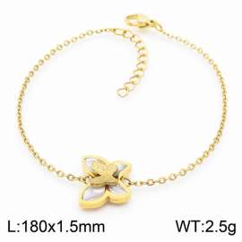 Stainless Steel 180mmx3mm Gold Color Butterfly Bracelet