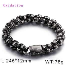 Oxidized Skull Halloween Men's Bracelet