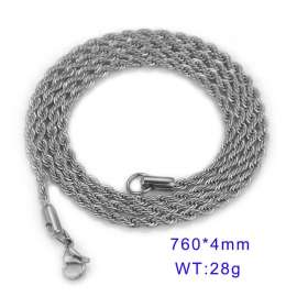 Personalized trend Fried Dough Twists chain necklace fashionable steel twisted rope chain