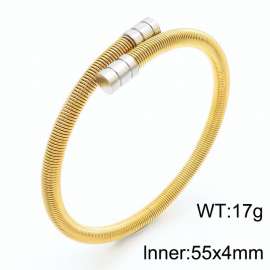 Stainless steel 55x4mm open bracelet Simplicity personality LOGO lettering adjustable gold bracelet