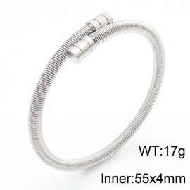 Stainless steel 55x4mm open bracelet Simplicity personality LOGO lettering adjustable silver bracelet