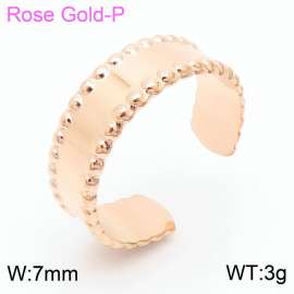 Stainless steel C-shaped minimalist style opening rose-gold ring