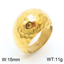 Fashion Gold-plated Stainless Steel Ring for Women Color Gold