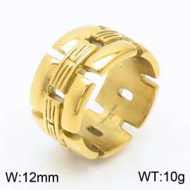 Fashion Gold-plated Stainless Steel Ring for Women Color Gold