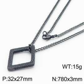 Vintage Special Stainless Steel Pendant Necklace for Men Color Black