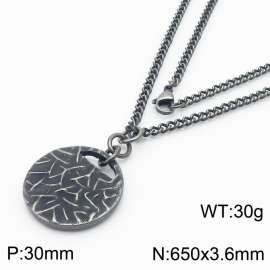 Vintage Special Stainless Steel Pendant Necklace for Men Color Black