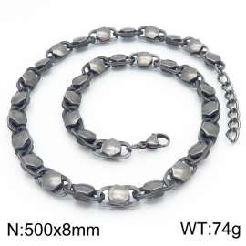 Japanese and Korean style 8mm creative geometric stainless steel men's necklace