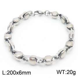 Japanese and Korean style 6mm creative geometric stainless steel bracelet for men