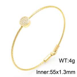 Simple Steel Wire Zircon Women's Stainless Steel Bracelet