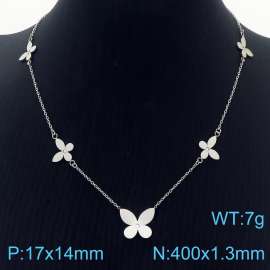 Stainless Steel Cute Butterfly Ladies steel color necklace