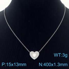 Stainless steel cute heart Pearl necklace for women