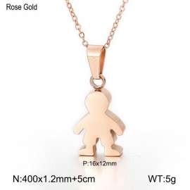 Fashionable cartoon little girl collarbone chain Children's Day minimalist necklace Rose Gold-Plating Necklace