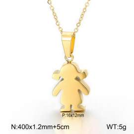 Fashionable cartoon little girl collarbone chain Children's Day minimalist necklace Gold-Plating Necklace