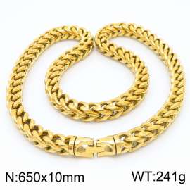 10x650mm Stainless Steel GOLD Foxtail Chain Necklace