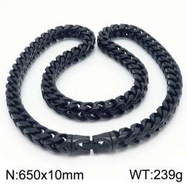 10x650mm Stainless Steel Black Foxtail Chain Necklace