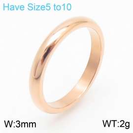 Stainless steel simple outer arc polished classic fashionable rose gold ring