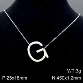 Steel colored stainless steel O-chain letter G necklace