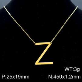 Gold-Plating stainless steel O-chain letter Z necklace