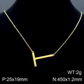 Gold-Plating stainless steel O-chain letter T necklace