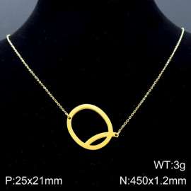 Gold-Plating stainless steel O-chain letter Q necklace