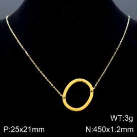 Gold-Plating stainless steel O-chain letter O necklace