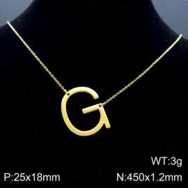 Gold-Plating stainless steel O-chain letter C necklace